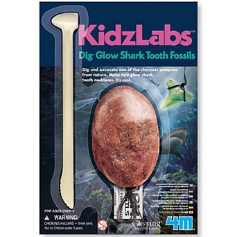 4M KidzLabs Dig Glow Shark Tooth Fossils Craft Kit