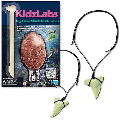 4M KidzLabs Dig Glow Shark Tooth Fossils Craft Kit