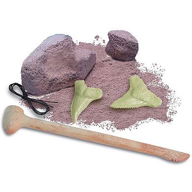 4M KidzLabs Dig Glow Shark Tooth Fossils Craft Kit