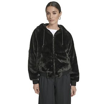 Juniors' Champion® Faux Fur Hoody Bomber Jacket