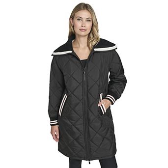 Juniors' Champion® Mid-Length Quilted Shawl Collar Jacket