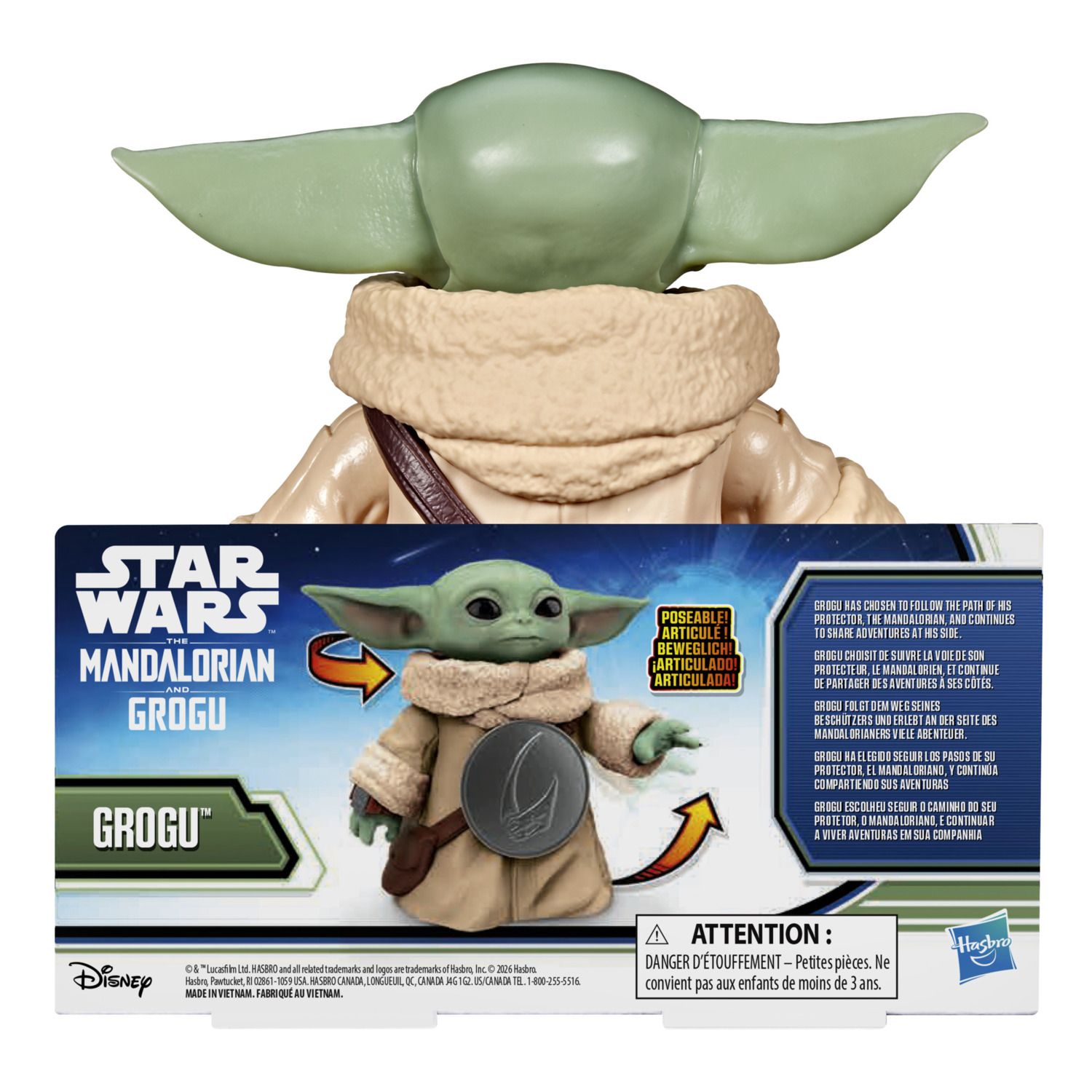 Детская фигурка Disney's Star Wars Grogu 6.5-inch Action Figure by Hasbro — фото 5