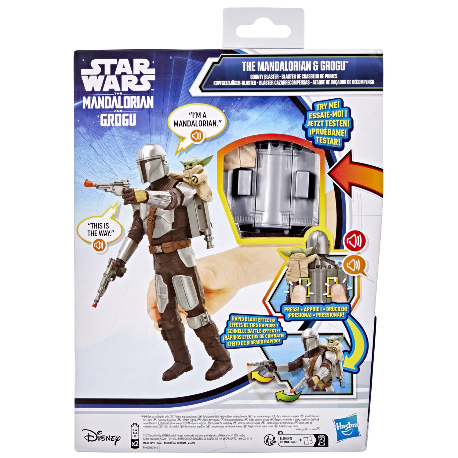 Детская фигурка Star Wars The Mandalorian & Grogu Bounty Blaster Action Figure by Hasbro — фото 4