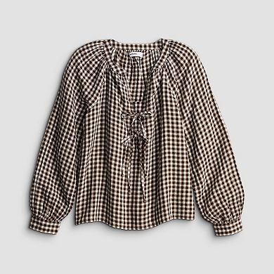 Women's Sonoma Goods For Life Puff Sleeve Tie Neck Top
