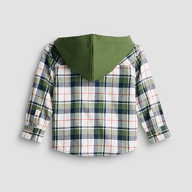 Baby & Toddler Boy Jumping Beans® Hooded Flannel Button-Down Shirt