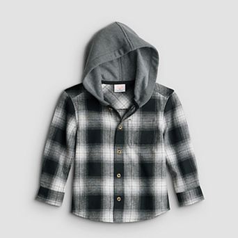Baby & Toddler Boy Jumping Beans® Hooded Flannel Button-Down Shirt