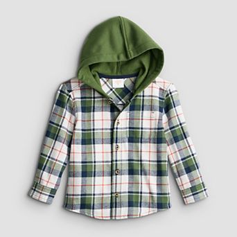 Baby & Toddler Boy Jumping Beans® Hooded Flannel Button-Down Shirt