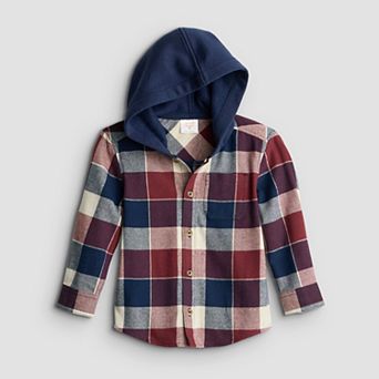 Baby & Toddler Boy Jumping Beans® Hooded Flannel Button-Down Shirt