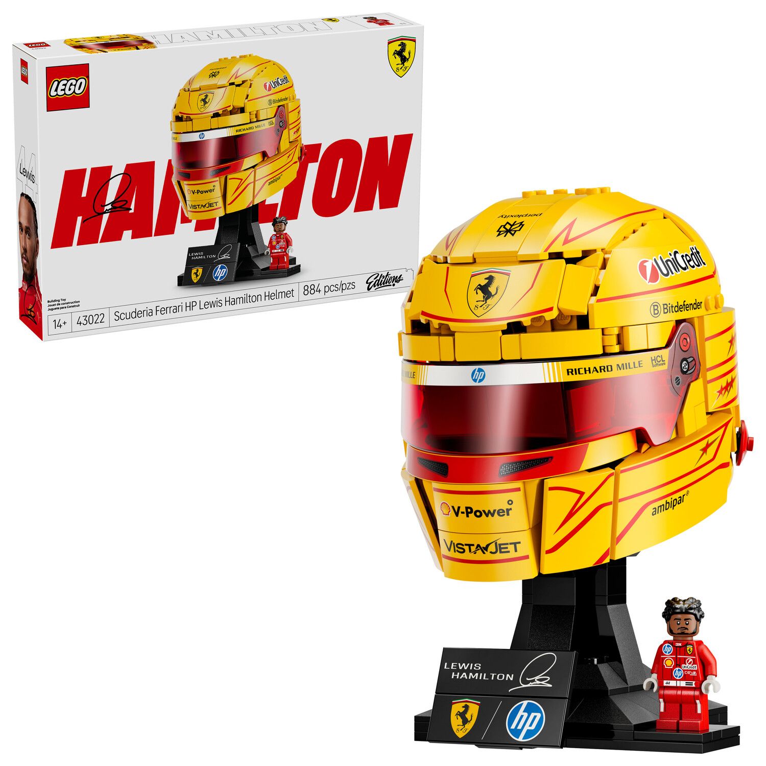 Детский конструктор LEGO Editions Scuderia Ferrari HP Lewis Hamilton Helmet 43022 Building Kit (884 Pieces) — фото 1