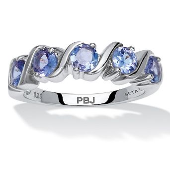 PalmBeach Jewelry 1.33 TCW Oval Cut Genuine Purple Tanzanite Sterling Silver Ring