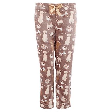 em & alfie Women's Dog Lover Plush Crewneck Pajama Set