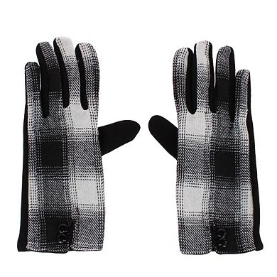 CTM Women's Buffalo Plaid Touchscreen Winter Gloves