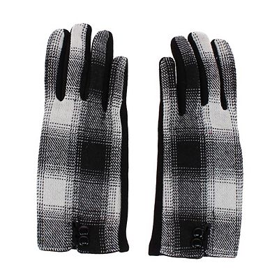 CTM Women's Buffalo Plaid Touchscreen Winter Gloves