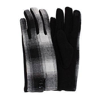 CTM Women's Buffalo Plaid Touchscreen Winter Gloves