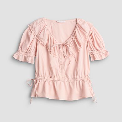 Women's LC Lauren Conrad Lace Trim Collar Top
