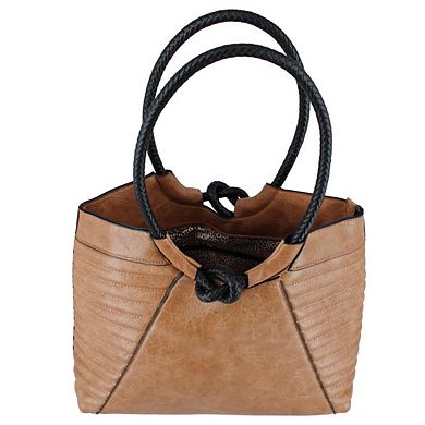 Alyssa Women's Textured Synthetic Leather Tote Handbag with Handle