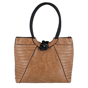 Alyssa Women's Textured Synthetic Leather Tote Handbag with Handle