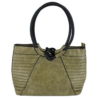Alyssa Women's Textured Synthetic Leather Tote Handbag with Handle
