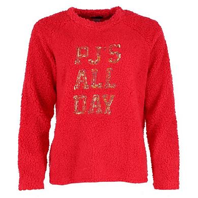 em & alfie Women's PJ All Day Plaid Crewneck Pajama Set