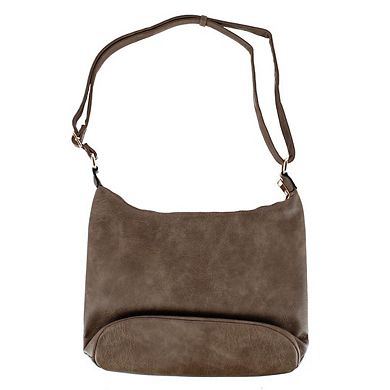 Alyssa Women's Synthetic Leather Adjustable Crossbody with Zipper Detail