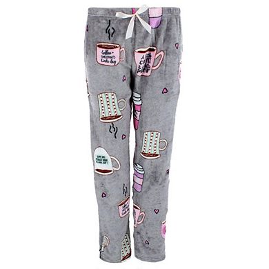em & alfie Women's Plush Coffee Pajama Crew Set