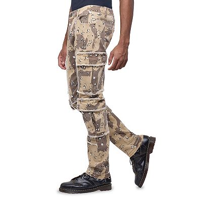 Men's Printed Cargo Pocket Slim Fit Jeans