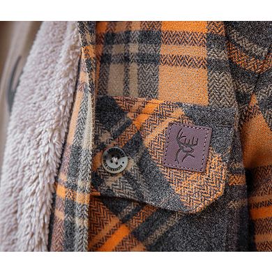 Men's Legendary Whitetails Buck Commander Deerfield Flannel Berber Lined Shirt Jacket