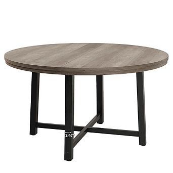 47" Round Dining Table with Metal Frame, Seats 4 for Kitchen & Apartment