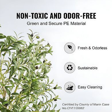 Tall Artificial Indoor Plant Easy-Care Green Floor Decor for Home or Office