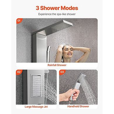 Wall-Mounted 3-in-1 Shower Panel with Independent Controls and Handheld Shower