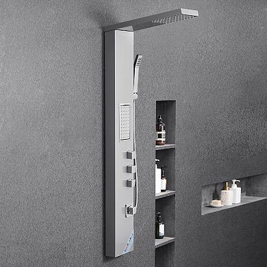 Wall-Mounted 3-in-1 Shower Panel with Independent Controls and Handheld Shower