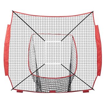 7x7 Baseball Softball Pitching Net with Reduced Center Zone and Training Targets