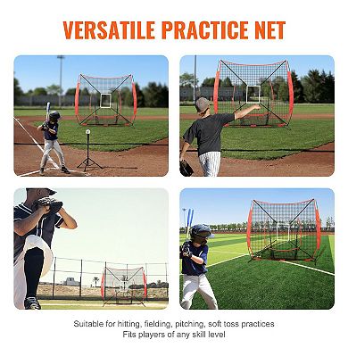 7x7 Baseball Softball Pitching Net with Reduced Center Zone and Training Targets