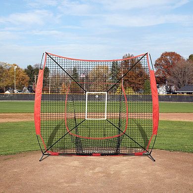 7x7 Baseball Softball Pitching Net with Reduced Center Zone and Training Targets