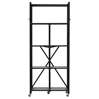 Mobile Steel Storage Rack with Tool-Free Setup and Multi-Layer Design