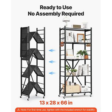 Mobile Steel Storage Rack with Tool-Free Setup and Multi-Layer Design