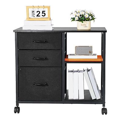 Office File Cabinet on Wheels with Locking Casters and Scratch-Resistant Surface