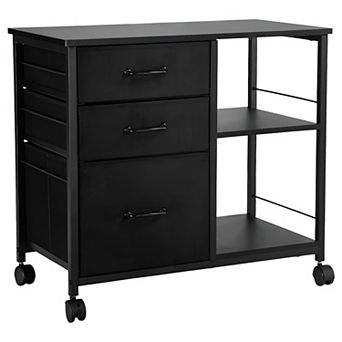 Office File Cabinet on Wheels with Locking Casters and Scratch-Resistant Surface