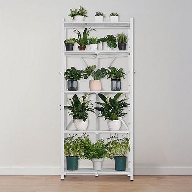 Heavy-Duty Portable Shelving Unit with Tool-Free Setup and Locking Wheels