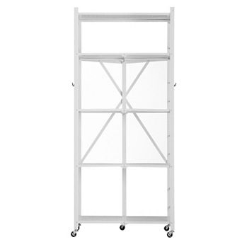 Heavy-Duty Portable Shelving Unit with Tool-Free Setup and Locking Wheels