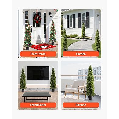 Artificial Cedar Topiary Trees for Doorways, Patios, and Indoor Rooms