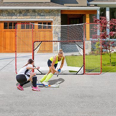 Street Hockey Goal with Steel Frame, Mesh Net, and Side Barrier Nets