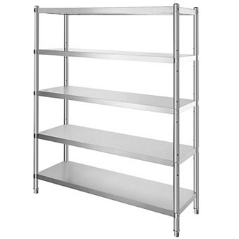 Stainless Steel Shelving Unit with Ventilated Shelves for Tools and Supplies