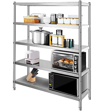Stainless Steel Shelving Unit with Ventilated Shelves for Tools and Supplies