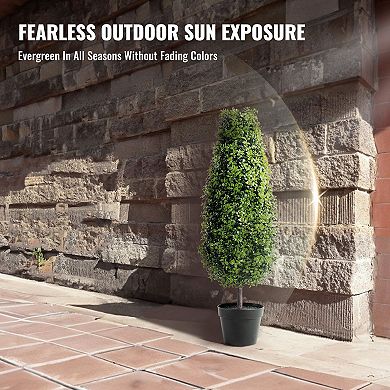2-Pack 36" Artificial Boxwood Trees for Indoor or Outdoor Entryway Decor