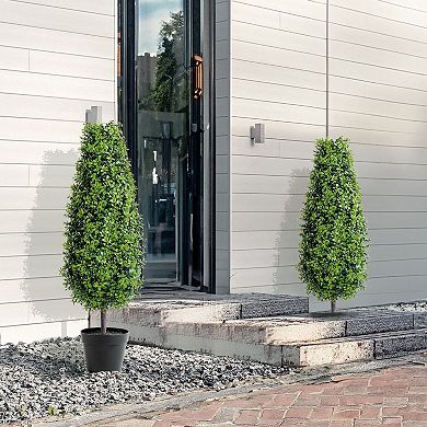 2-Pack 36" Artificial Boxwood Trees for Indoor or Outdoor Entryway Decor
