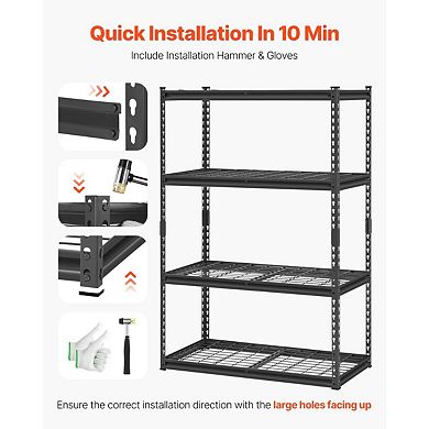 Heavy-Duty Steel Storage Rack for Garage, Workshop, Kitchen, or Utility Room
