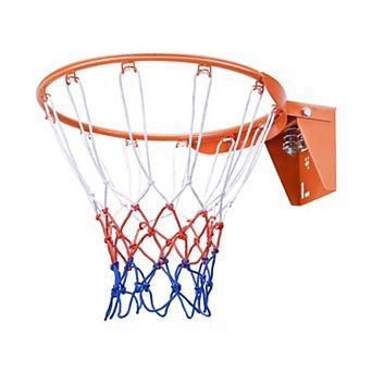 18" Wall-Mount Basketball Hoop Rim with Net for Indoor or Outdoor Play