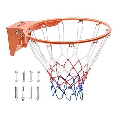 18" Wall-Mount Basketball Hoop Rim with Net for Indoor or Outdoor Play