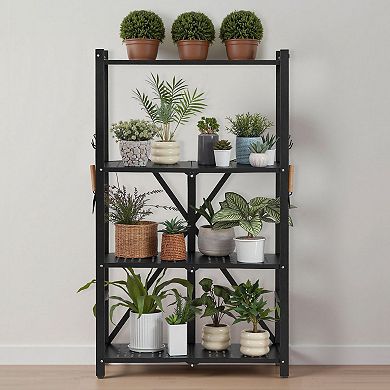 Compact Foldable Mobile Storage Shelf with Wheels and Heavy-Duty Support